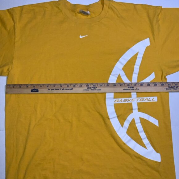 Vtg 90s Nike XL Center Swoosh Basketball Golden Double‎ Sided Athletic Shirt (K) - Picture 4 of 6